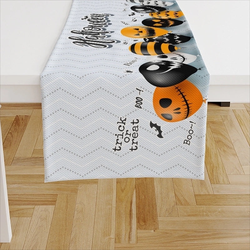 Ethnic Halloween Linen Tablecloth with Color Block Design for Vacation | Home Decor Table Linens