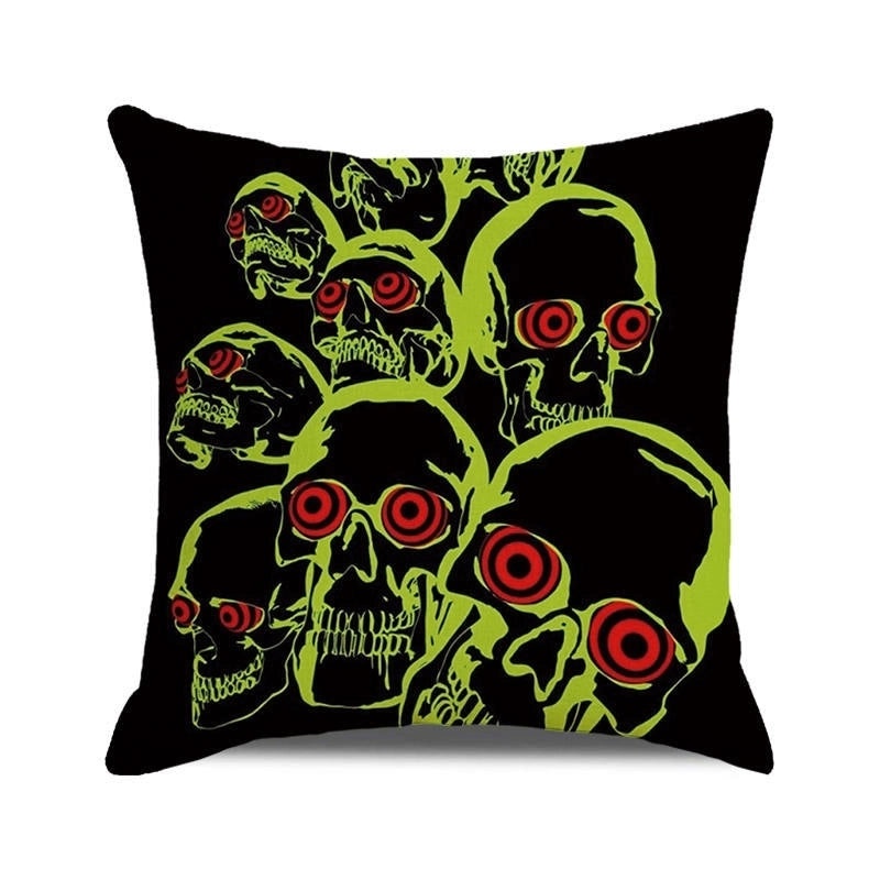 Halloween Skull Cotton Pillow Covers Retro Punk Style for Couch Sofa Decor|Home Decor & Pillows