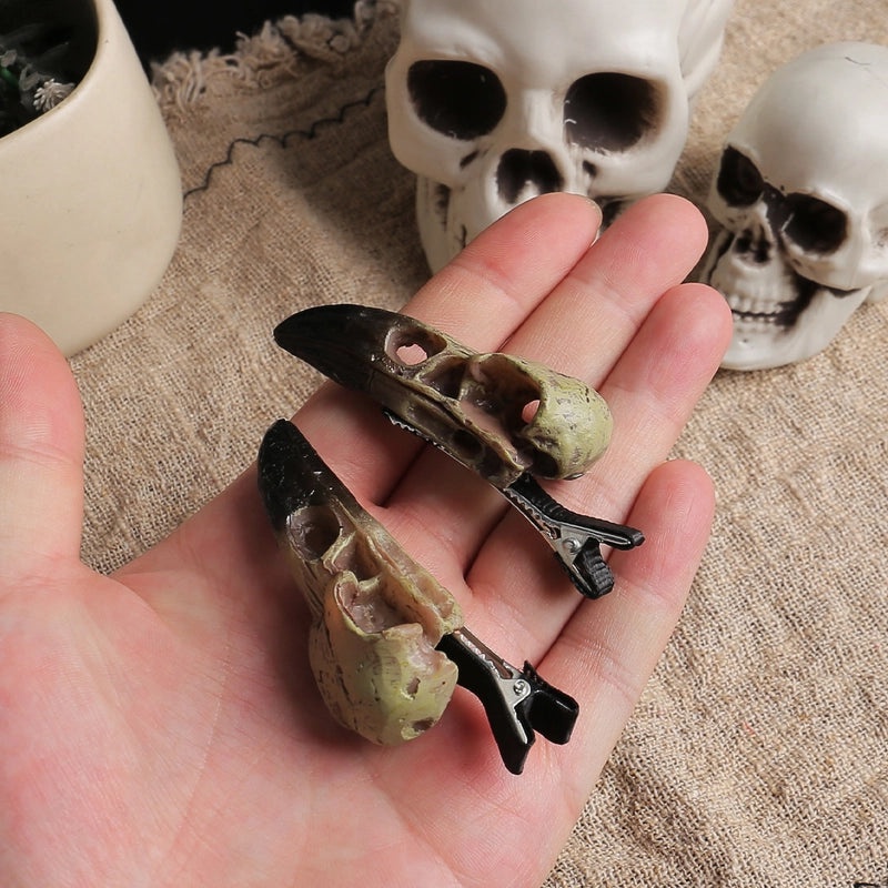 Halloween Crow Skull Resin Hairpin for Party Festival|Halloween Accessories