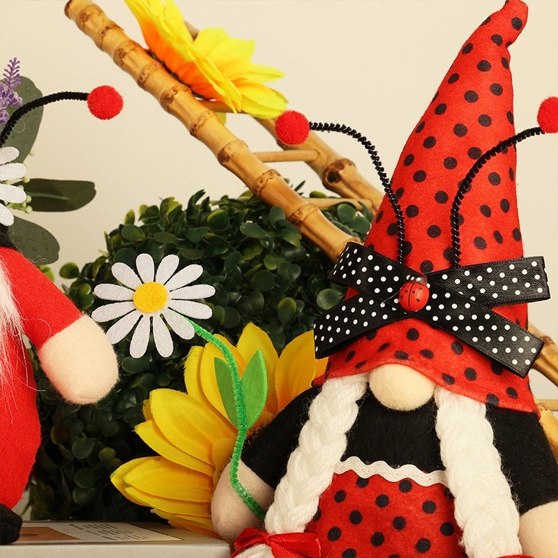 New All Saints Ladybug Faceless Doll Plush Christmas Home Window Decoration|Home Decor Plush Toys