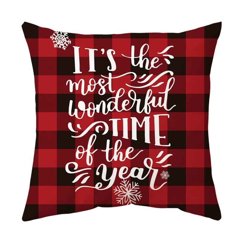 Festive Christmas Tree Snowflake Elk Plush Cushion Covers for Home Decor|Home Decor & Accessories