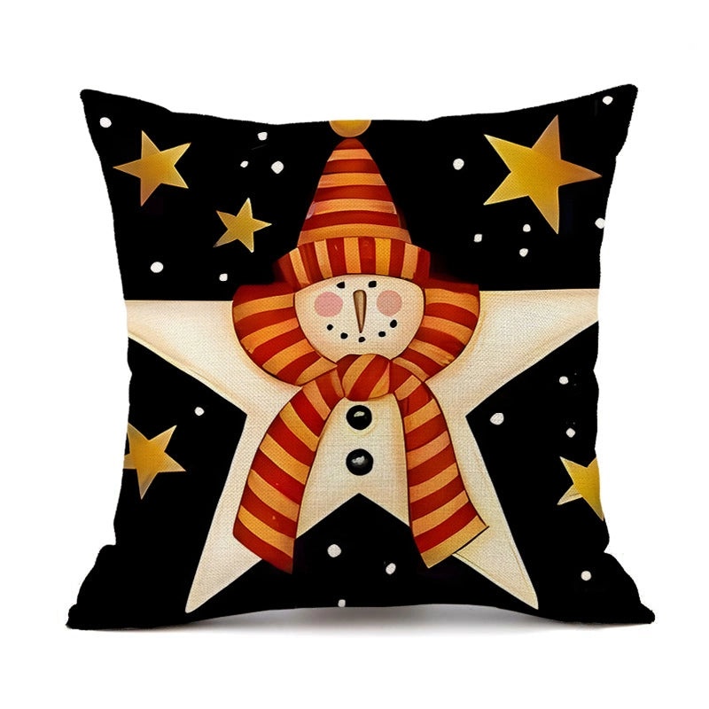 Christmas Linen Santa Claus Pillow Covers for Couch Sofa Decor Cozy Casual Holiday Accents|Home Decor & Pillows