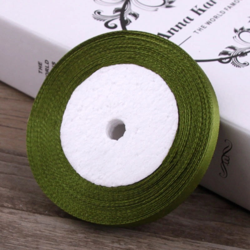 6mm Red Fabric Ribbon with Gold Edge for Hair Accessories and Packaging|Hair Accessories and Packaging Supplies