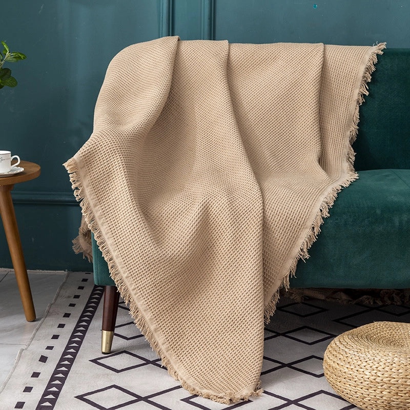 Nordic Minimalist Waffle Sofa Blanket Protective Dust Cover Full Fabric Sofa Towel|Home Textile Accessories
