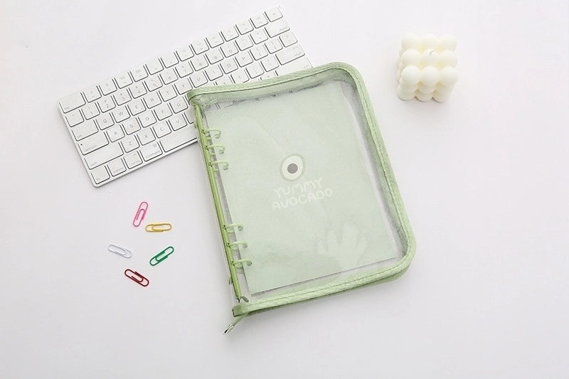 Transparent PVC Soft Shell Zippered Loose-Leaf Notebook Bag A5 A6 Style|Stationery & Office Supplies
