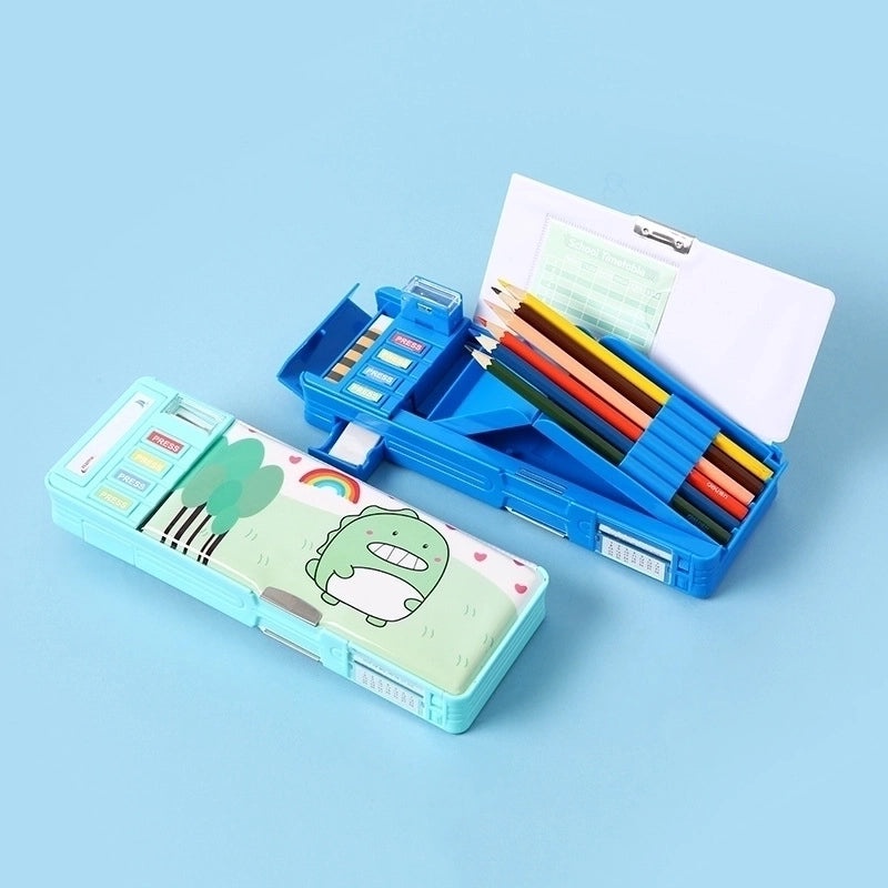 Multi-functional Double-layer Large Capacity Pencil Case for Primary School Students|School Supplies