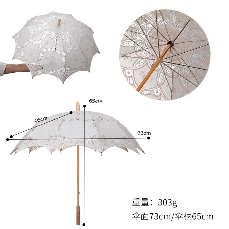 Handmade White Bridal Umbrella for Photography and Decorative Craft Use|Bridal Accessories