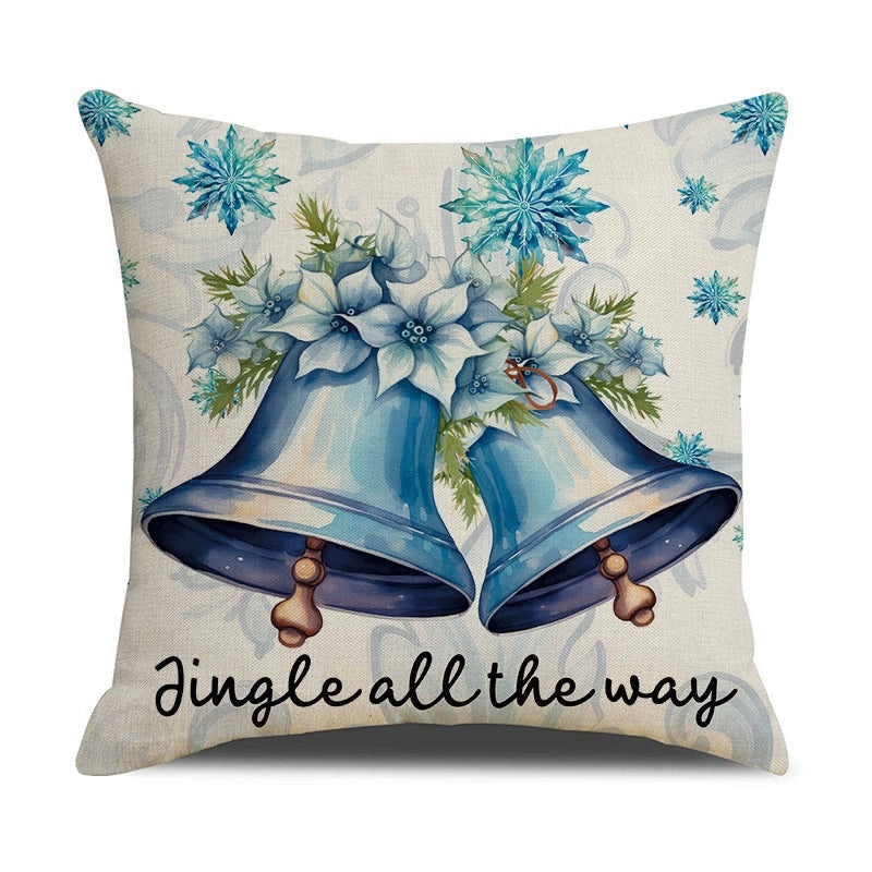 Christmas Holiday Santa Linen Pillow Covers for Couch Sofa Decorations|Home Decor & Seasonal Accessories