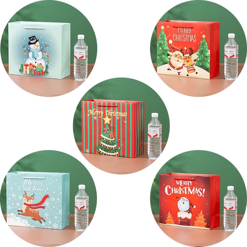 Christmas Cartoon Paper Gift Bags for Party Favors | Holiday Party Supplies