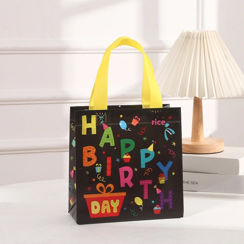Cartoon Waterproof Non-woven Birthday Gift Tote Bag Full Moon Party Return Favor Bag|Gift Bags & Packaging