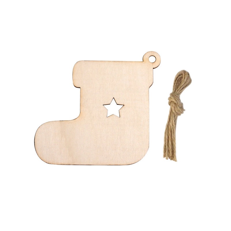 Wooden Christmas Tree Pendant Ornament Creative Carving Home Decoration Supplies|Christmas Decorations