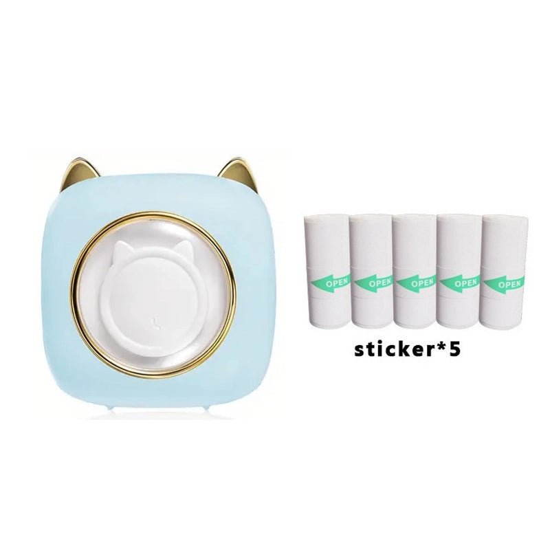 Portable Mini Thermal Printer with Cat Ear Design Inkless Label Maker|Electronics & Office Equipment