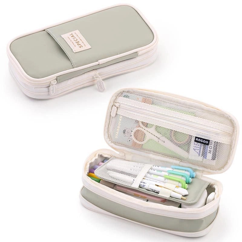 Angoo Japanese Korean Style Macaron Color Large Capacity Upgrade Pencil Case Stationery Box|文具用品