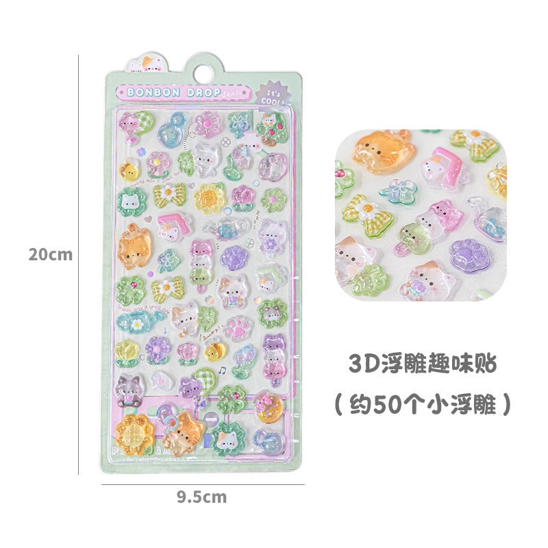 School Graduation Cartoon Epoxy Resin Stickers Set of 2|School Supplies & Stationery