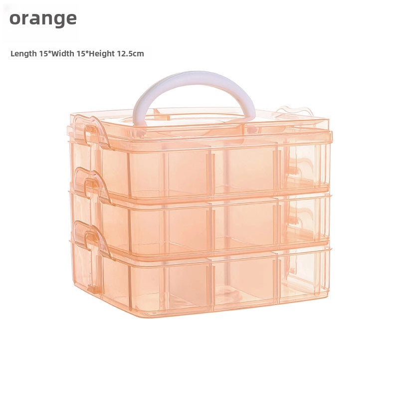 Transparent Plaid Portable Jewelry Storage Box for Earrings Necklace Rings Hair Accessories | Jewelry Storage Boxes