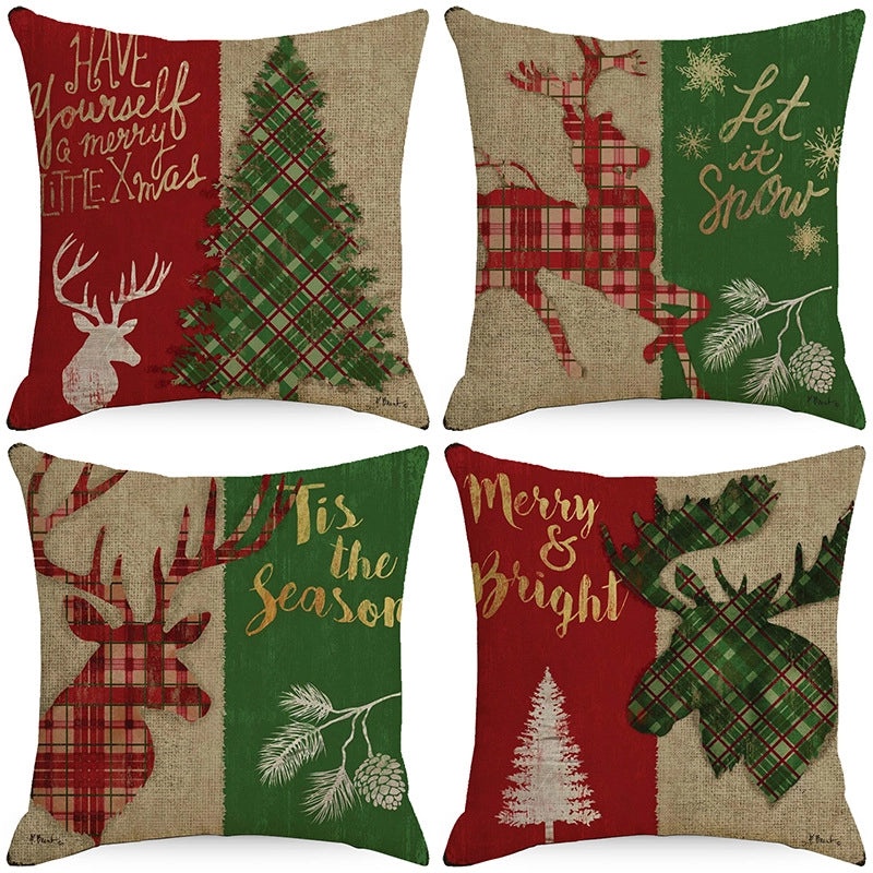 Festive Christmas Stripe Snowflake Pillow Covers | Home Decor & Living Room Accessories