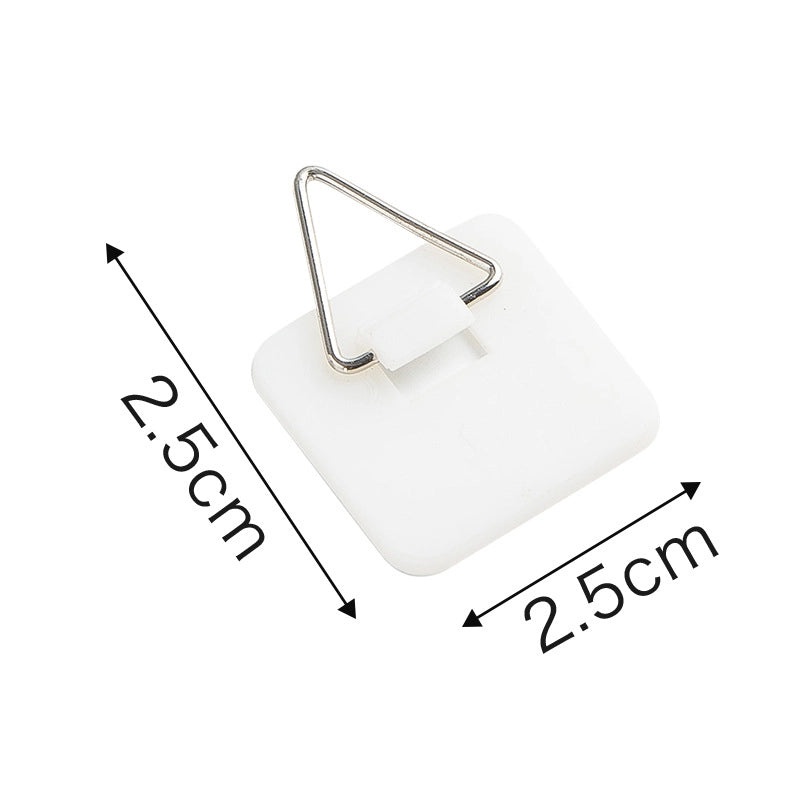 Multi-use Plastic Hook Plate Transparent Wall Mount Hook Square & Round Back Adhesive Hook|Home Organization Accessories