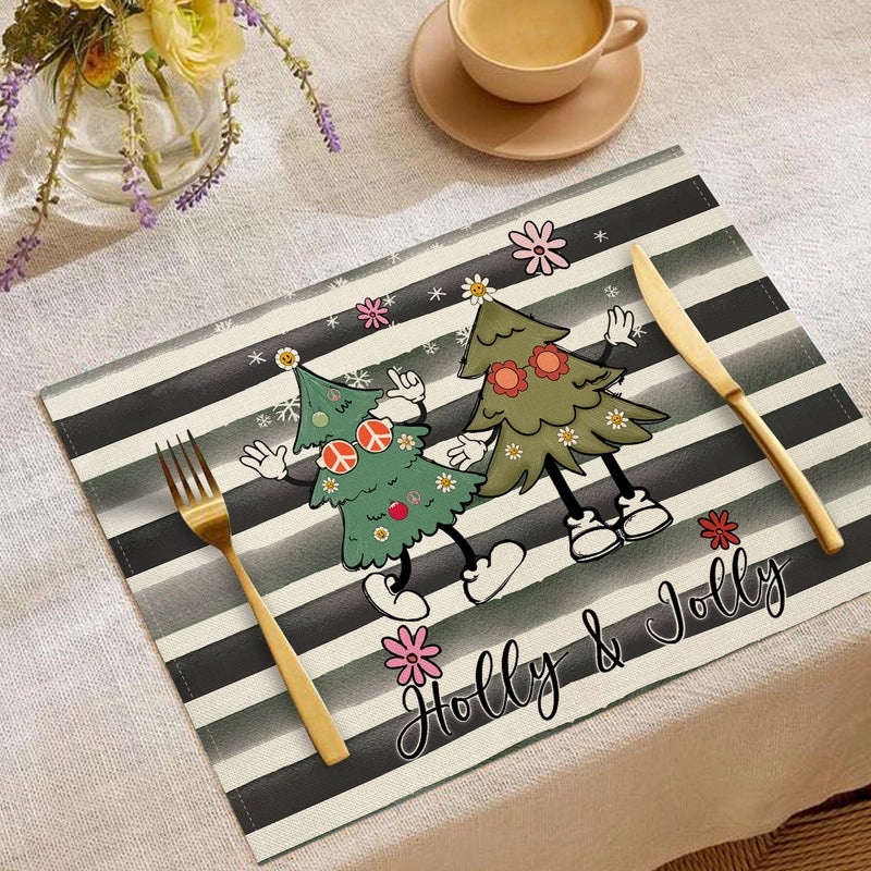 Minimalist Christmas Tree Placemat for Holiday Dining|Home Decor & Tableware