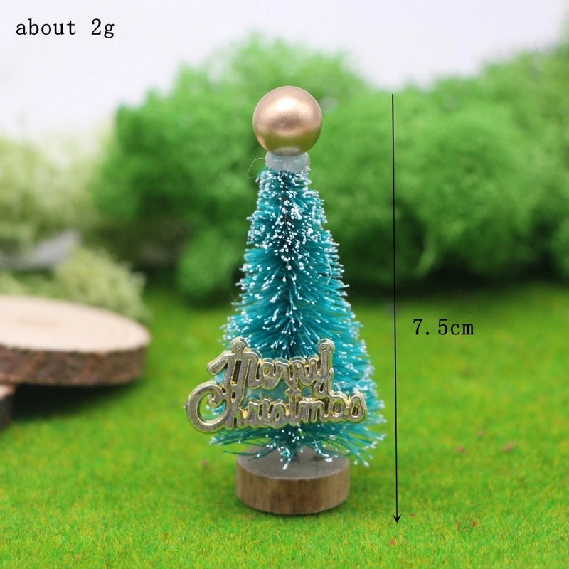 Miniature Snow Tower Pine Christmas Tree with Sisal Silk for Dollhouse Scene | Home Decor & Miniatures