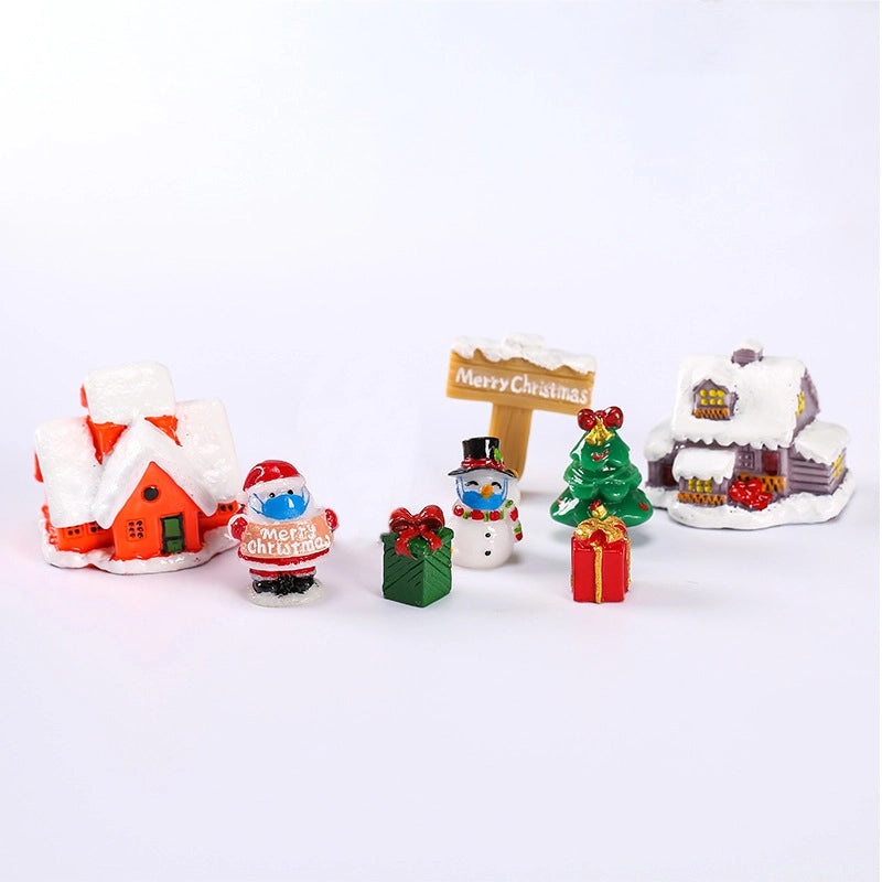 Festive Christmas Tree Santa Claus Snowman Resin Figurines for Indoor Home Decor|Holiday Decorations