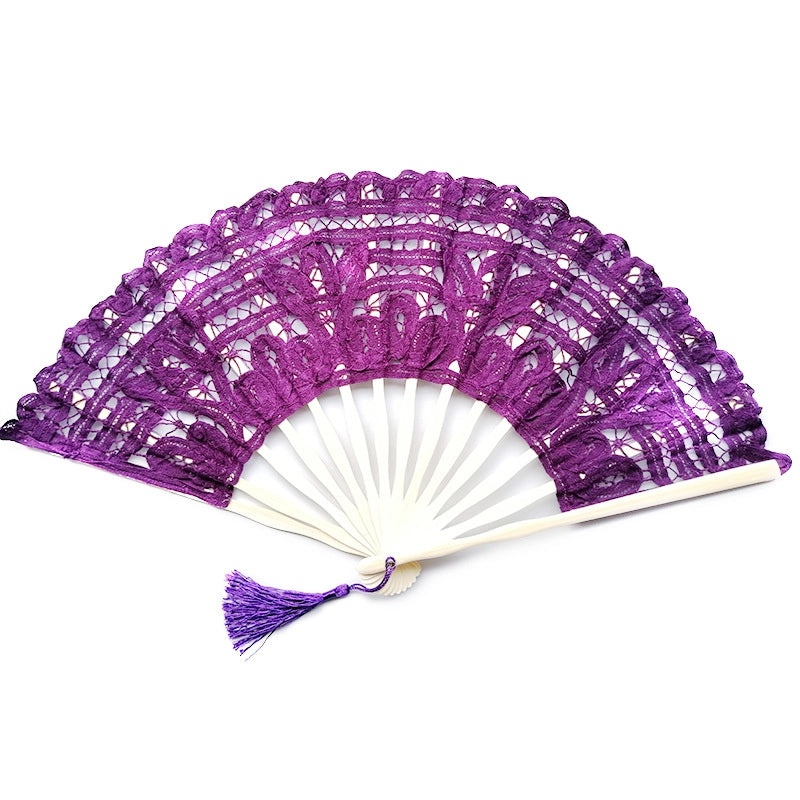 Vintage Bamboo Lace Folding Hand Fan 1 Piece|Accessories & Fashion