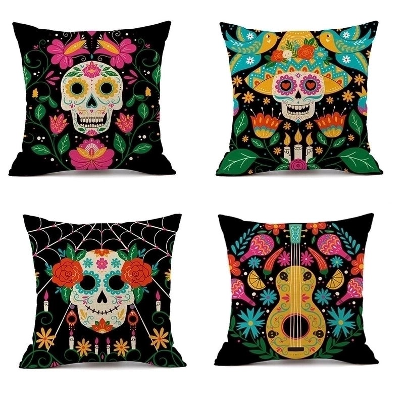 Tropical Vacation Linen Pillow Covers with Printed Design|Home Decor Pillows and Cushions