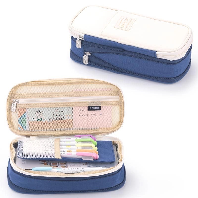 Angoo Japanese Korean Style Macaron Color Large Capacity Upgrade Pencil Case Stationery Box|文具用品
