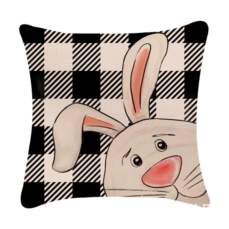 Minimalist Easter Rabbit Linen Pillow Covers for Couch and Sofa Decor | Home Decor Accessories