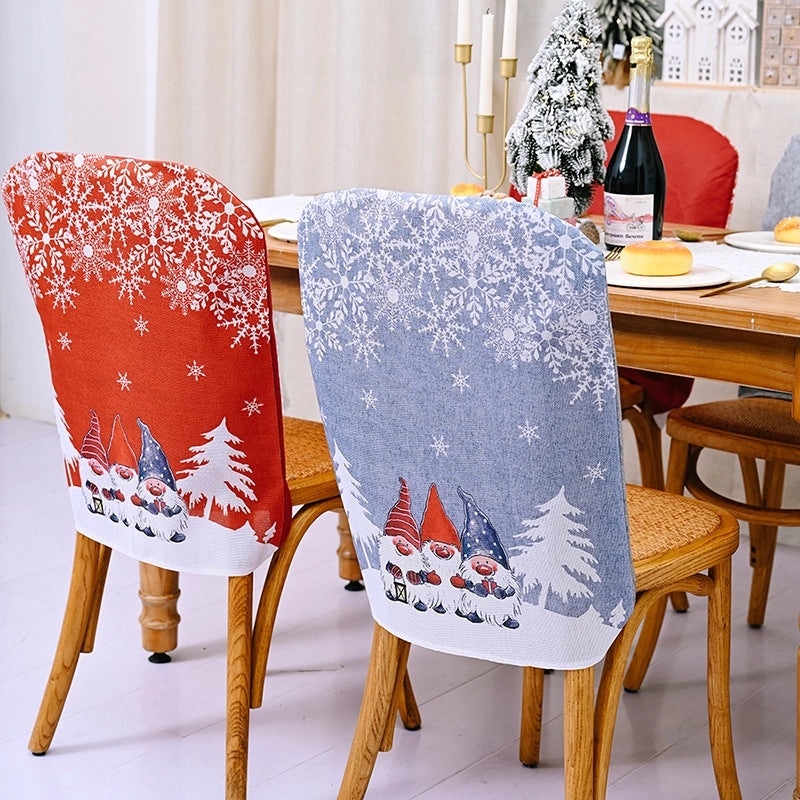 Christmas Santa Claus Snowflake Chair Cover Party Decoration Nonwoven Christmas Table Decor|Holiday Party Supplies