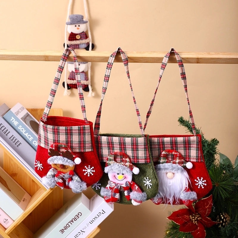 Christmas Festive Gift Bags with Santa Claus, Snowman & Elk Design | Holiday Party Supplies