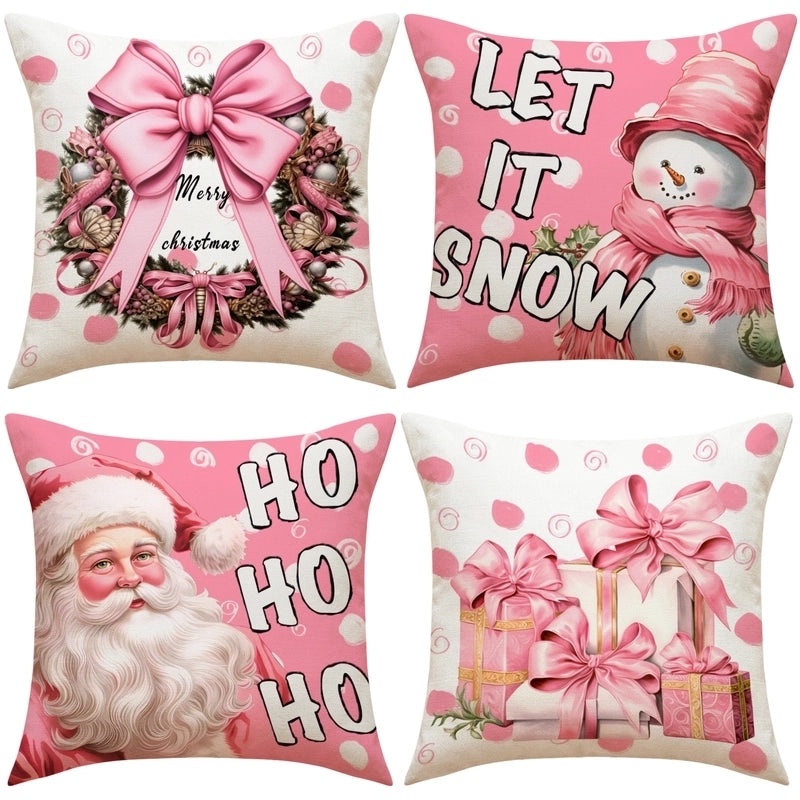 Cute Santa Claus Christmas Pillow Covers Polyester Sofa Cushion Case|Home Decor