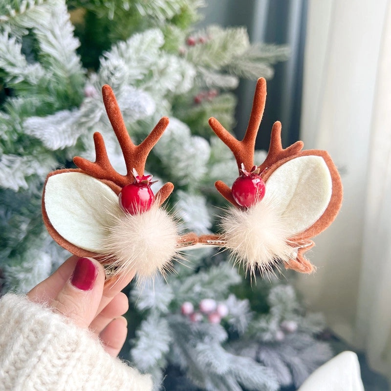 Christmas Cartoon Bow Knot Antlers Hairpin Korean Minimalist Festival Party Accessory|Hair Accessories