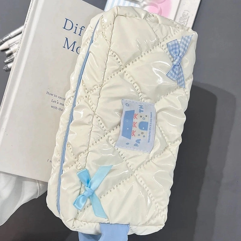 Cute Bow Pencil Case Large Capacity Makeup and Stationery Storage Bag for Girls Students | Stationery Bags