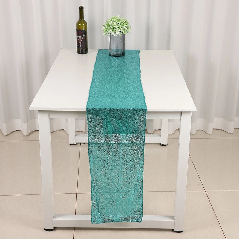Embroidered Polyester Sequin Table Runner for Wedding & Christmas Decor | Home & Living Table Linens