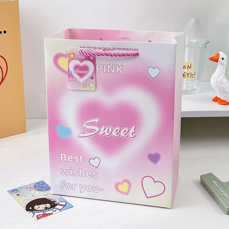 Elegant Thickened White Embossed Card Handbag Gift Bag for Birthday Wedding Wrapping | Gift Bags & Packaging