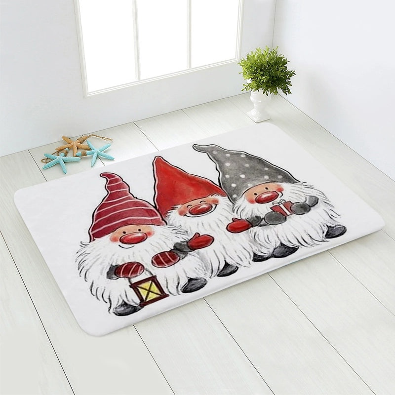 Holiday Santa Snowman Flannel Floor Mat Cozy Christmas Decor|Home & Living/Seasonal Decorations