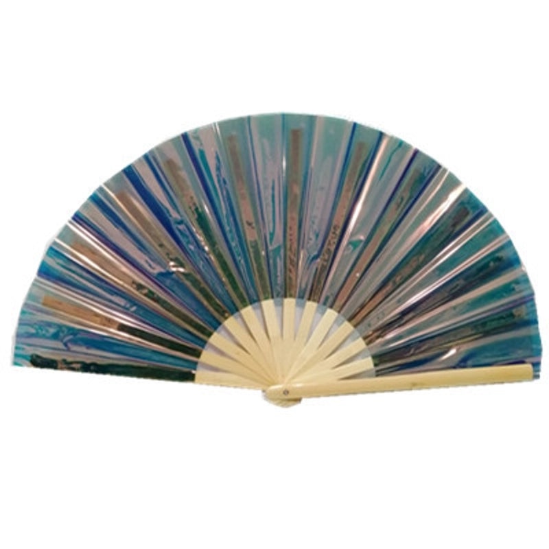 10-inch Solid Color Bamboo Folding Fan with Laser Pattern | Fashion Accessories Fan