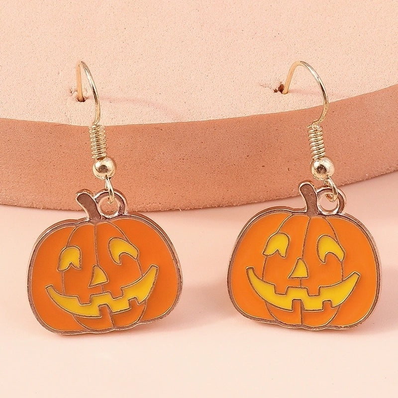 Halloween Pumpkin Alloy Dangle Earrings Cute Party Jewelry | Halloween Jewelry