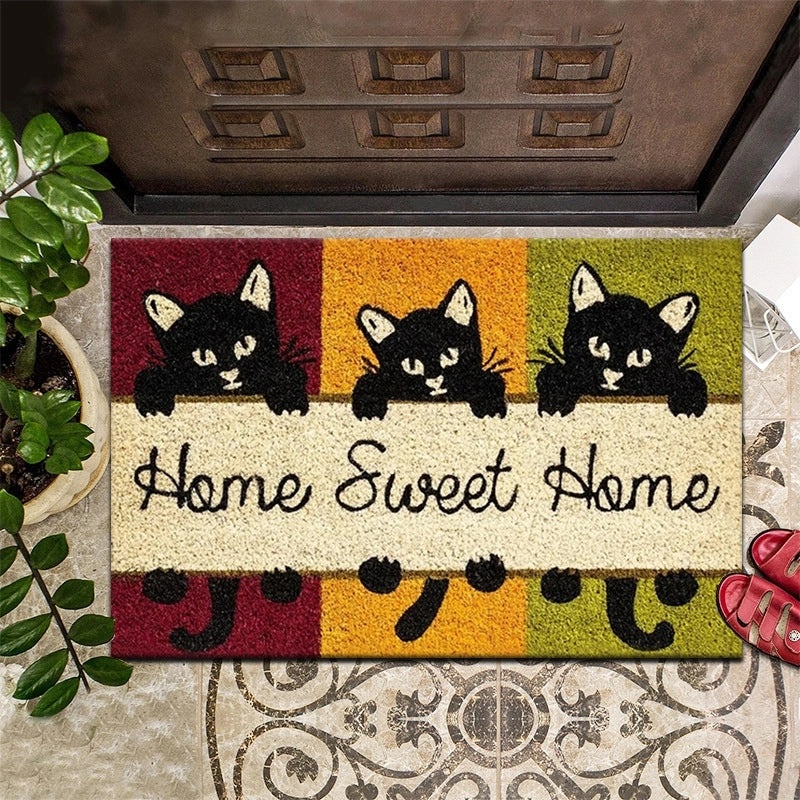 Coconut Palm Pattern Absorbent Bathroom Floor Mat Non-slip Entrance Rug Durable Household Floor Mat|Home & Living > Bath > Bath Rugs