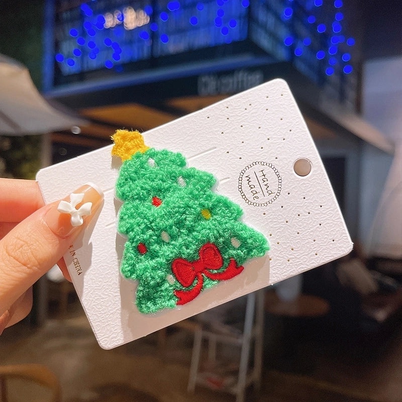 Minimalist Christmas Tree Hairpin with Bow Knot and Elk Design|Hair Accessories