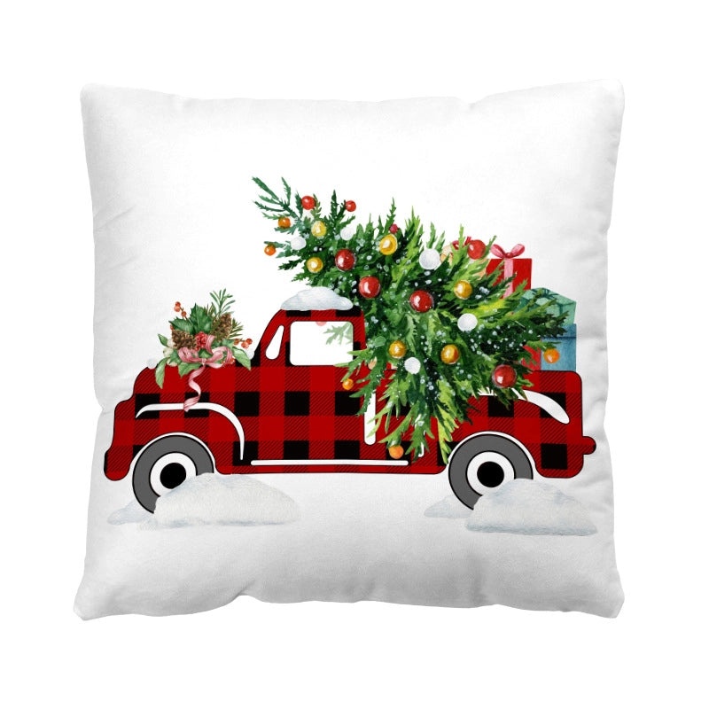 Christmas Plush Pillow Covers with Santa Claus & Christmas Tree Design | Home Decor & Sofa Accessories