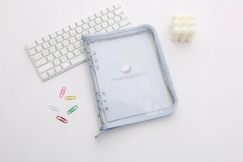 Transparent PVC Soft Shell Zippered Loose-Leaf Notebook Bag A5 A6 Style|Stationery & Office Supplies