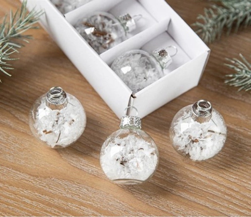 Christmas Clear Glass Ball Ornaments for Indoor Hanging Decor | Christmas Decorations