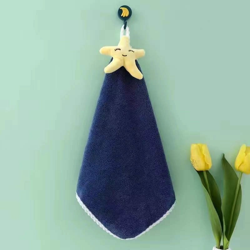 Cute Quick-Dry Hand Towel with Hanging Loop Thick Absorbent Lint-Free Cloth | Home & Kitchen Towels