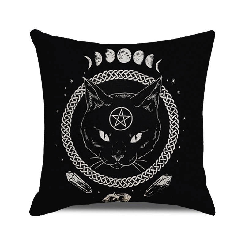 Halloween Skull Cotton Pillow Covers Retro Punk Style for Couch Sofa Decor|Home Decor & Pillows