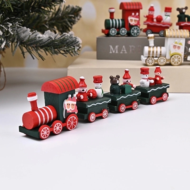 Festive Wooden Christmas Tree Train Gift Box for Indoor Decoration|Home Decor & Holiday Ornaments