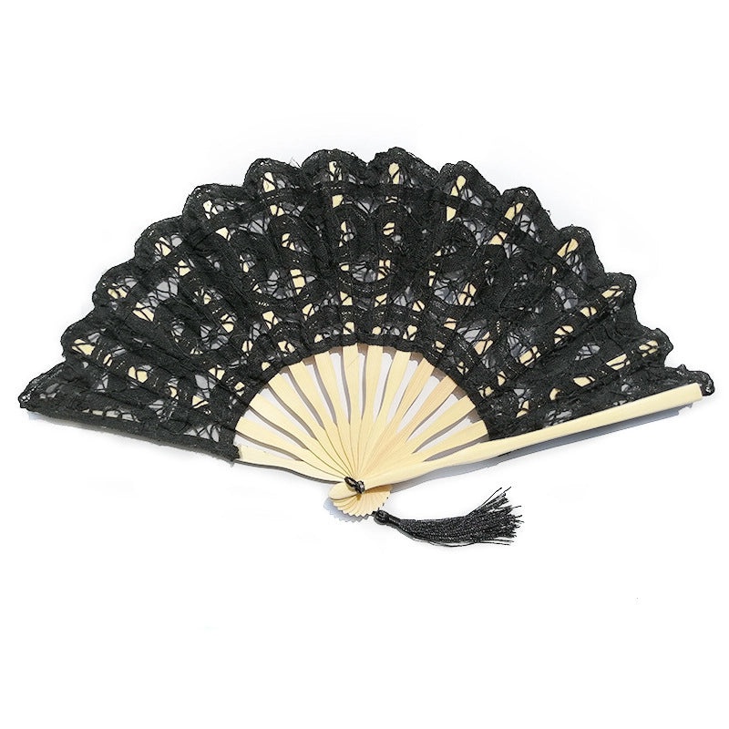 Vintage Bamboo Lace Folding Hand Fan 1 Piece|Accessories & Fashion