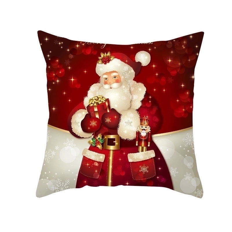 Ethnic Style Cartoon Santa Claus Peach Skin Pillow Covers for Couch and Sofa Christmas Decor|Home Decor Pillows
