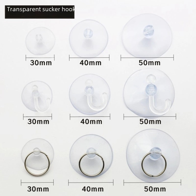 Transparent Vacuum Suction Hook Strong Sticky Glass Suction Cup Hook 3CM 4CM 5CM|Home Organization Accessories