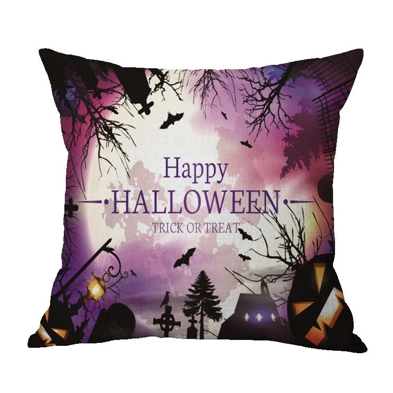 Halloween Punk Skull Linen Pillow Covers for Couch Sofa Decorative Throw Pillowcases|Home Decor & Pillows